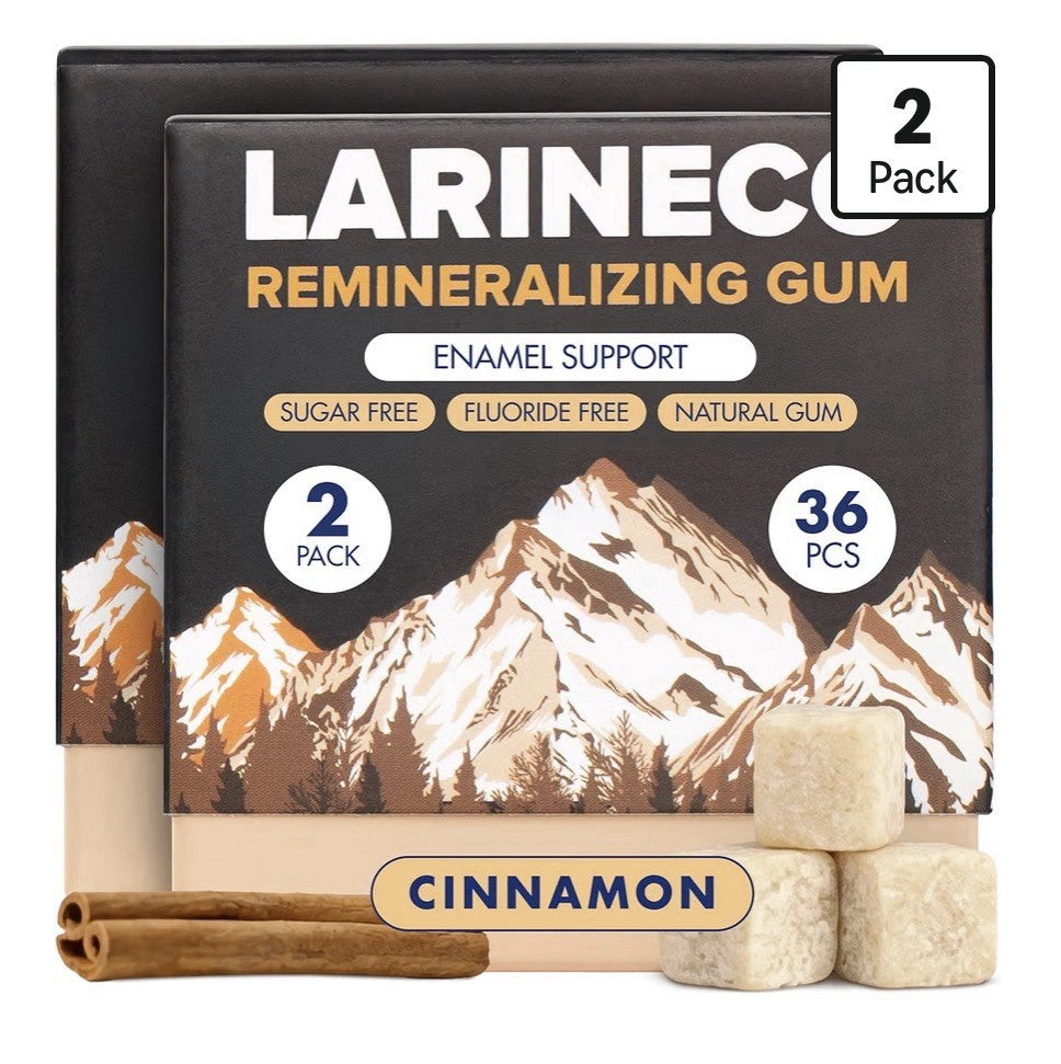 Larineco Remineralizing Gum Hydroxyapatite Xylitol Gum Cinnnamon Flavor 2 Pack
