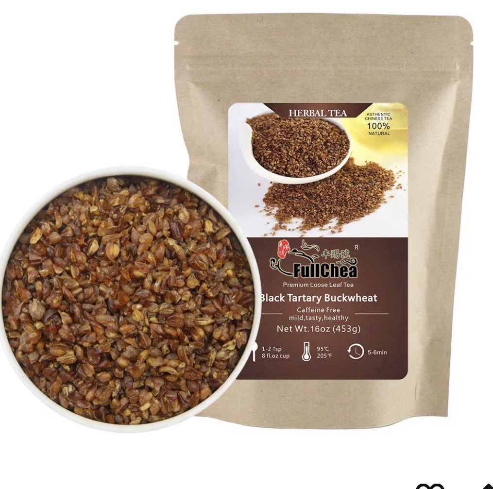 2 Pack FullChea Black Tartary Buckwheat Tea Loose Leaf Herbal Roasted Himalayan
