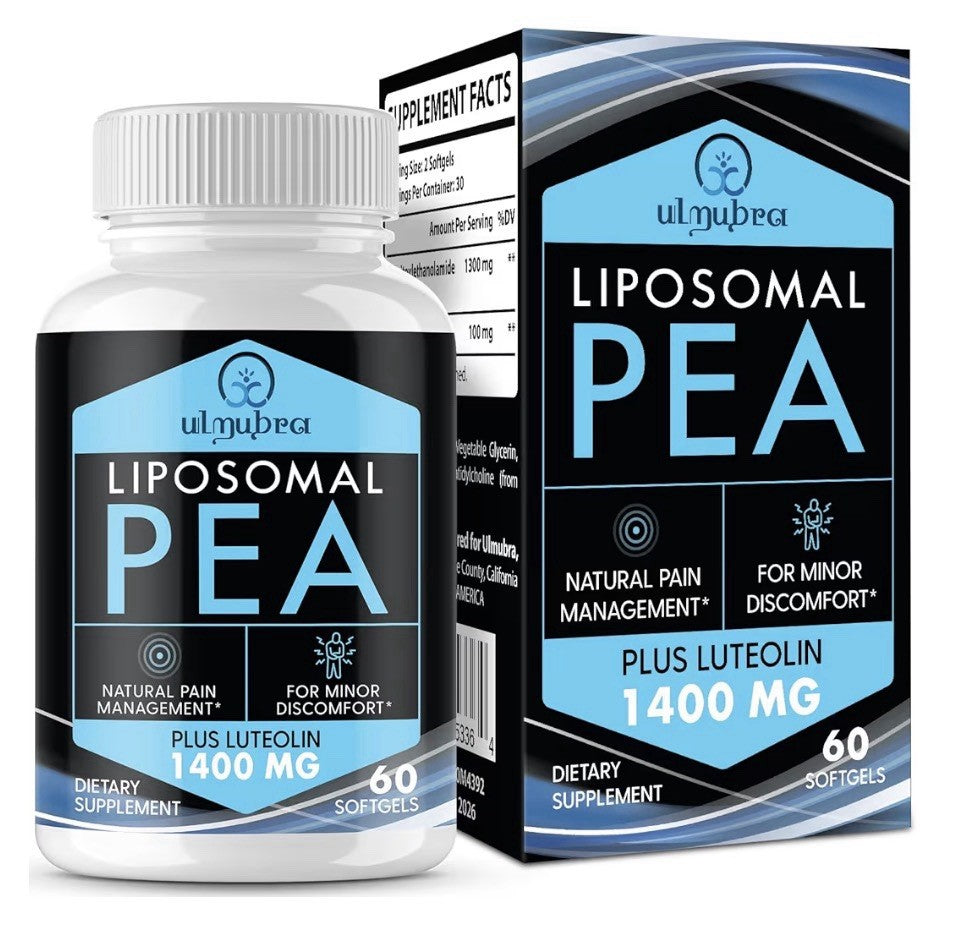 Ulmubra Liposomal PEA Palmitoylethanolamide 1300 MG Plus Luteolin 100 MG 60sgel