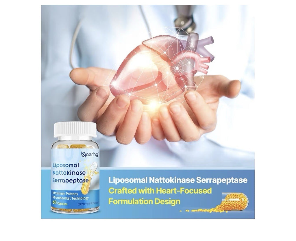 Naering Liposomal Nattokinase Serrapeptase Circulatory Digestive Health 2 Pack