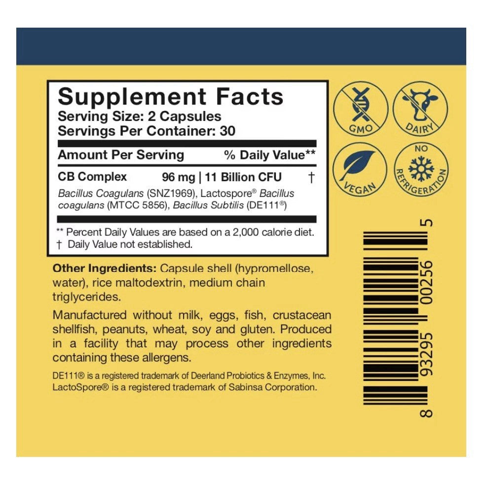 Researched Nutritionals CoreBiotic Sensitive Spore Based Probiotic Prebiotic 60c