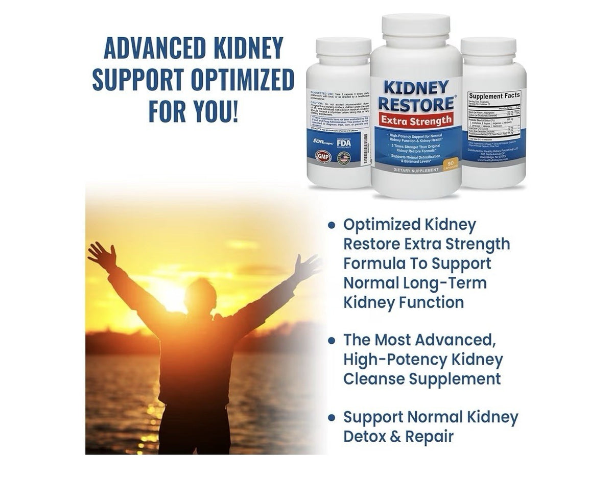 Kidney Restore Extra Strength Cleanse Detox Repair Kidney Health Function 90caps