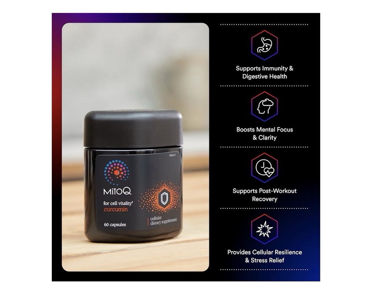 MitoQ For Cell Vitality Curcumin Cellular Dietary Supplement 60 Capsules