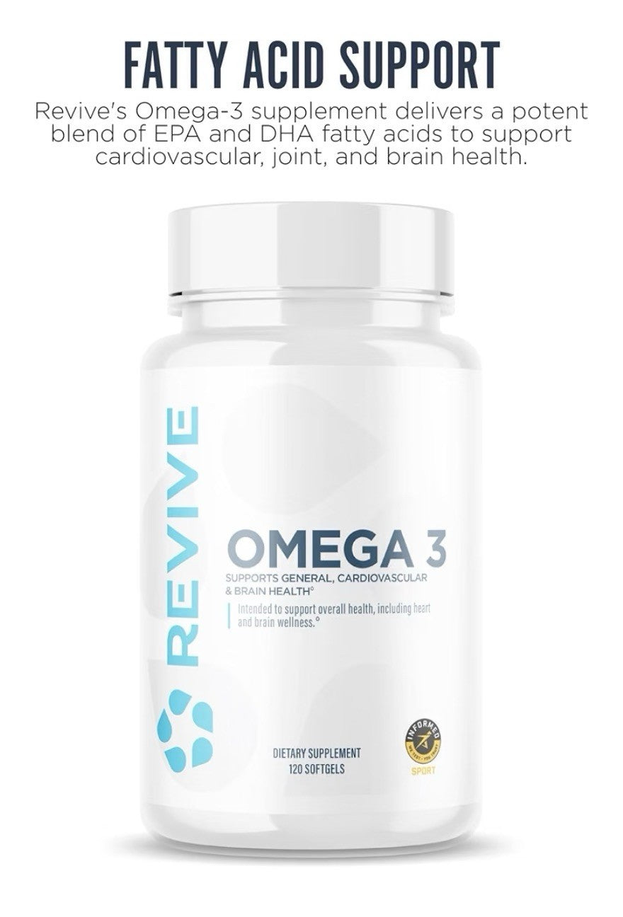 Revive Omega 3 EPA & DHA Support General Cardiovascular & Brain Health Men Women