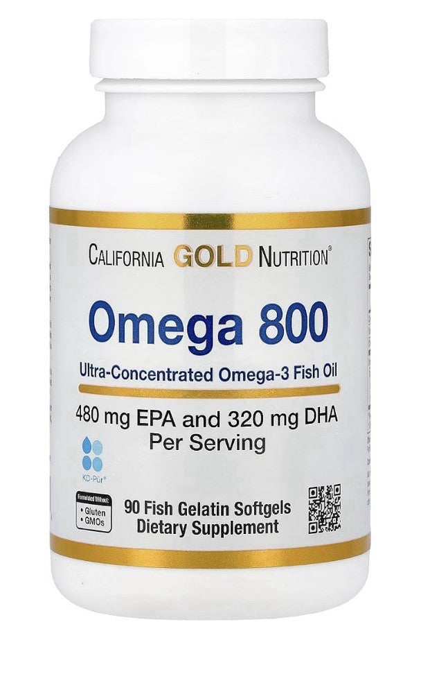 California Gold Nutrition Omega 800 Ultra Concentrated Omega3 Fish Oil 90softgel