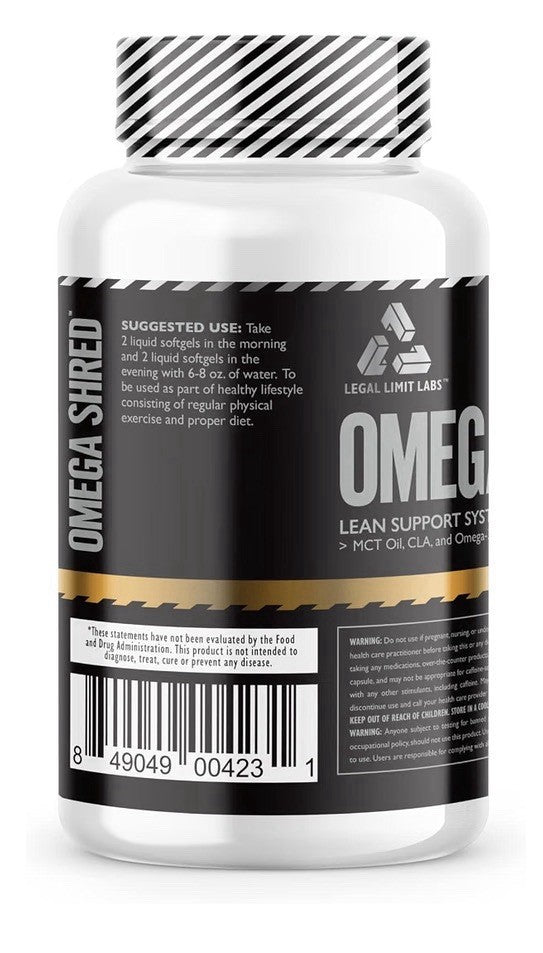 Legal Limit Labs Omega Shreds Lean Support System MCT Oil CLA And Omega3 120sgel