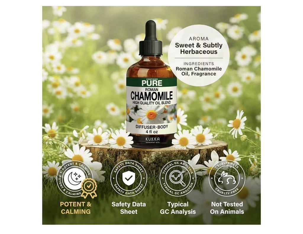 Kukka Roman Chamomile Essential Oil Peaceful Relaxation Soothing Calming 4oz