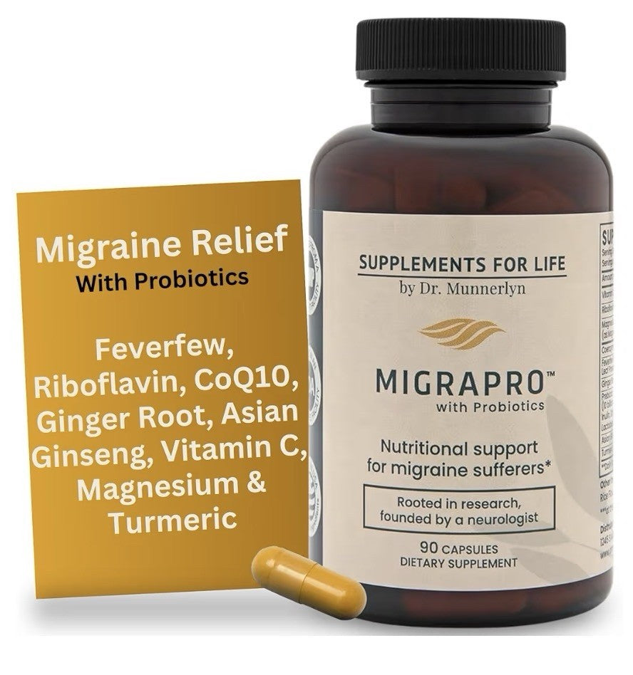 Dr. Munnerlyn MigraPro with Probiotics Brain Gut Health Support Supplement 90cap