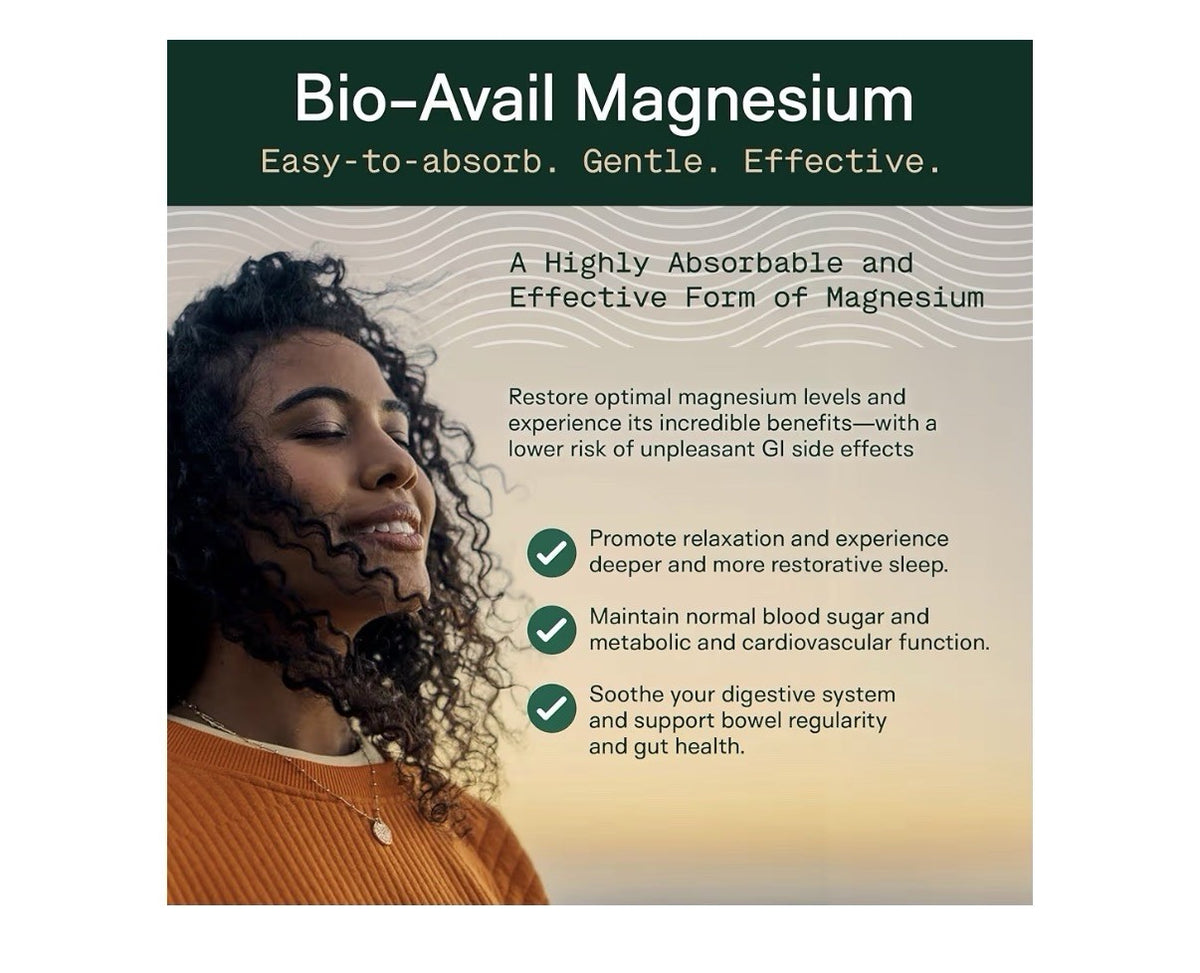 Adapt Naturals Bio-Avail MAG Chelated Magnesium Bisglycinate (300mg) 60 Capsules