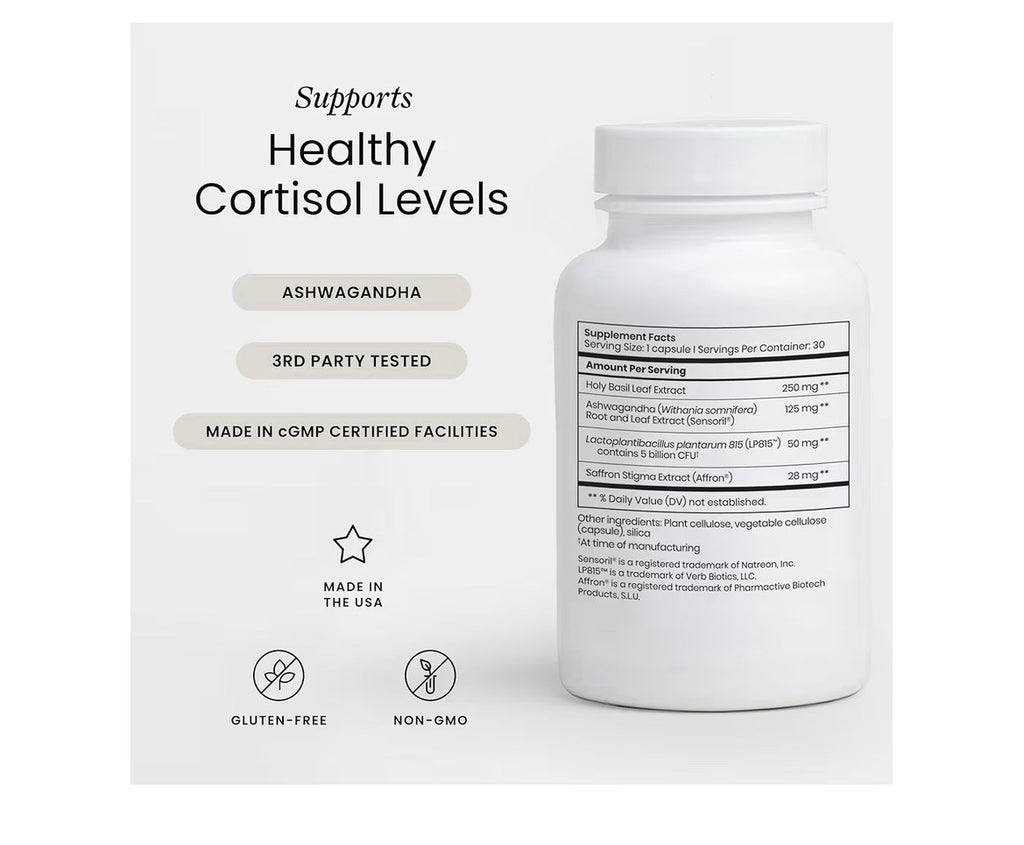 Perelel Stress Support Supplement Promotes Calm Relaxation GABA Production 30cap