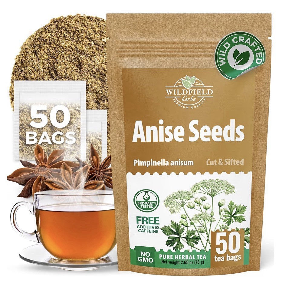 Dried Anise Seeds Anaise Herb 50 Tea Bags (Pimpinella Anisum) Semilass De Anis