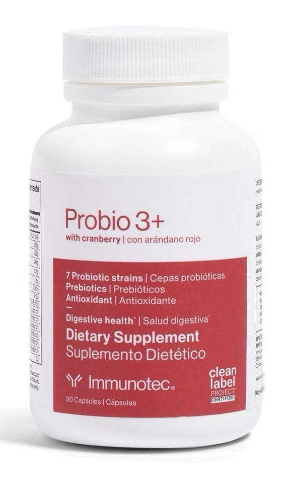 Immunotec PROBIO 3+ with Cranberry 7 Probiotic Strains Antioxidant 30 Caps