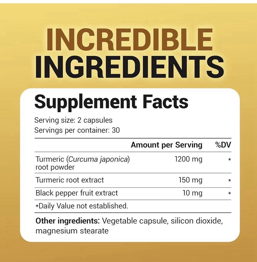 Dr. Berg Turmeric Curcumin with Bioperine Black Pepper 60 Capsules