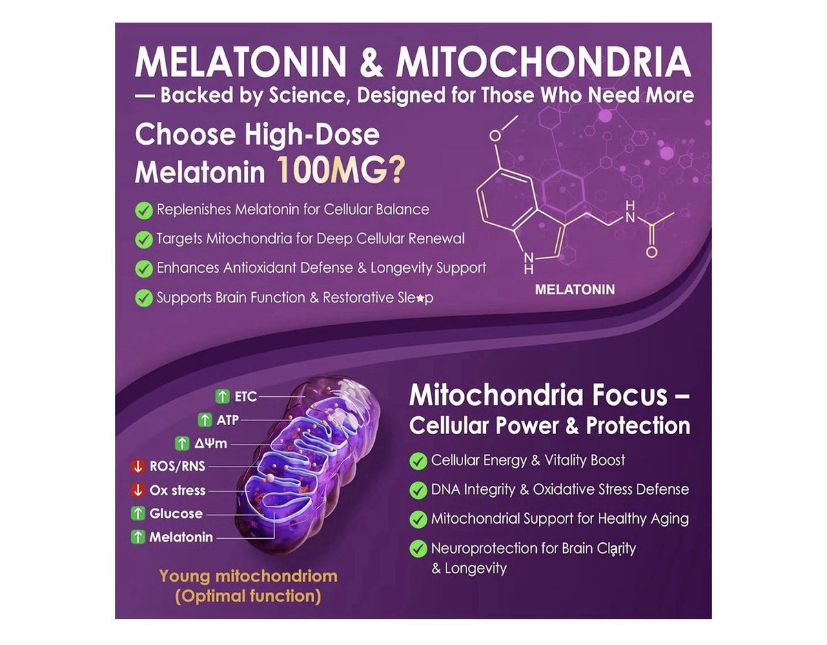 2 Packs NEVISS Melatonin 100mg Super Antioxidant Cognitive Health Anti-Aging