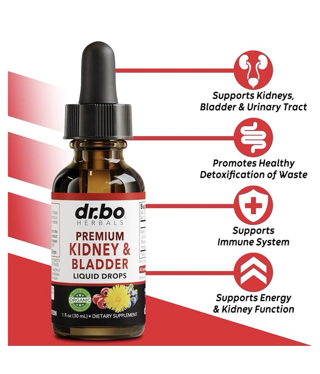 dr.bo Herbals Kidney&Bladder Liquid Drops Renal Kidney Cleanse Detox Urinary 1oz