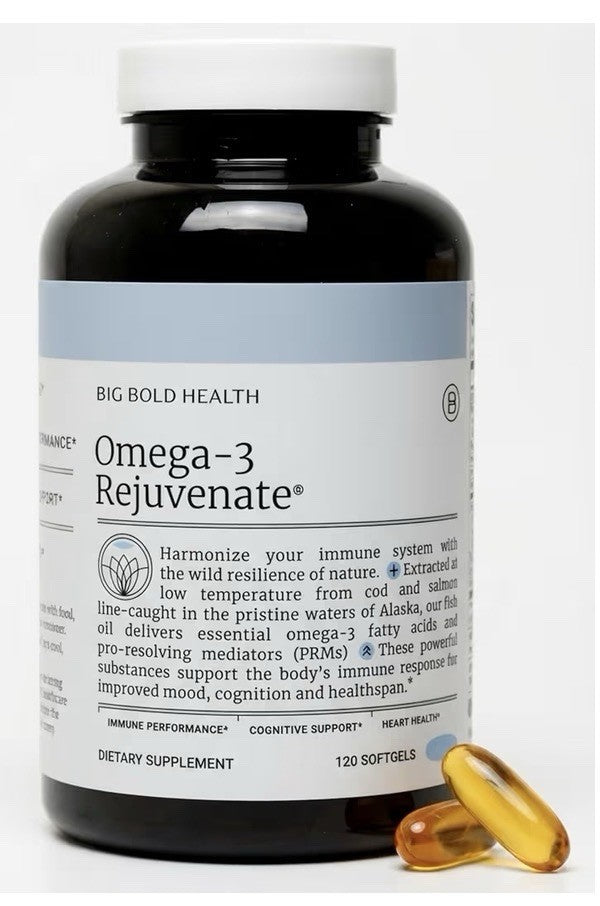 BIG BOLD HEALTH Omega-3 Rejuvenate Wild Alaskan Fish Oil Supplement EPA DHA 120s