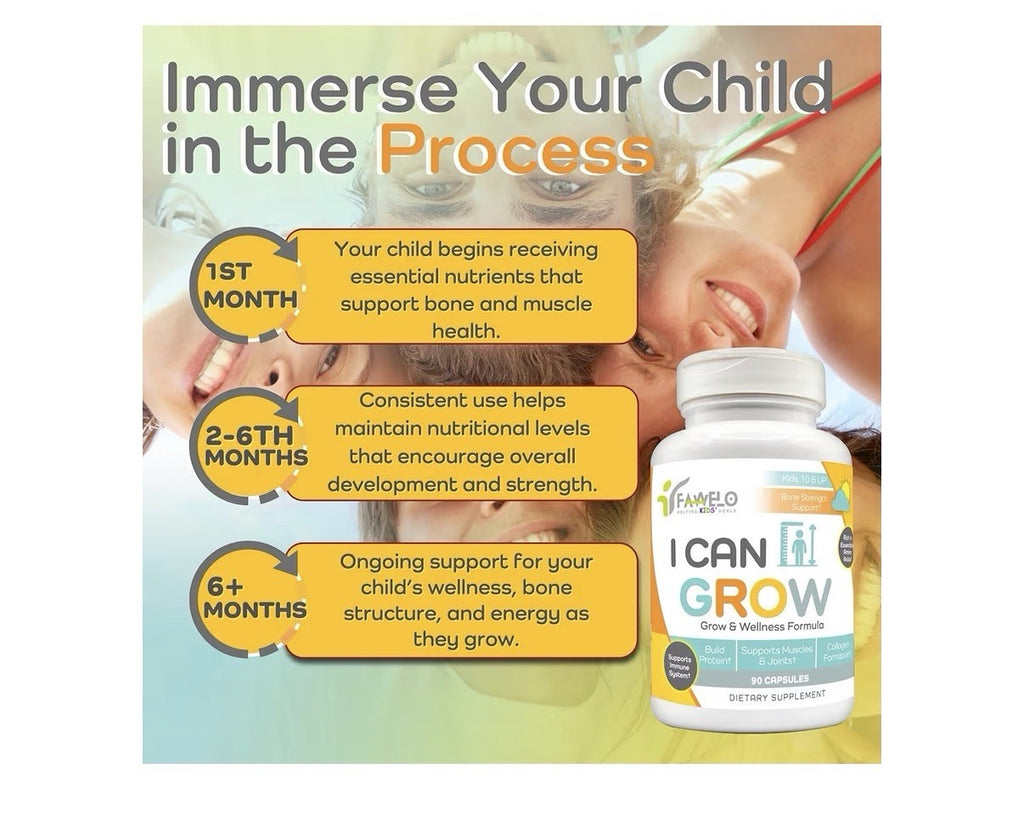 Fawelo I Can Grow Day-Time Kids 10 & Up Teens Growth & Development Support 90cap