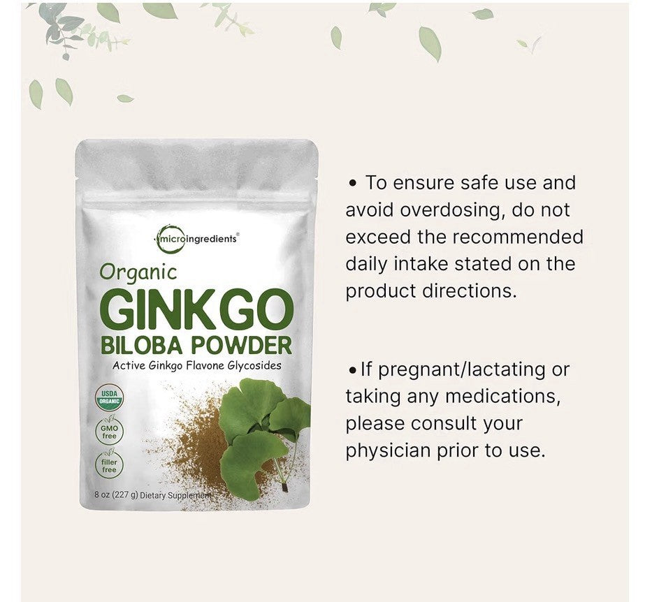 Micro Ingredients Ginkgo Biloba Flavone Glycosides Organic Powder 8oz