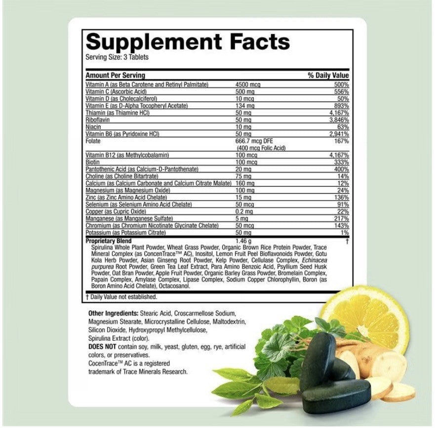 Life's Fortune Multivitamin Mineral Energy Immunity Brain Overall Wellness 90Tab