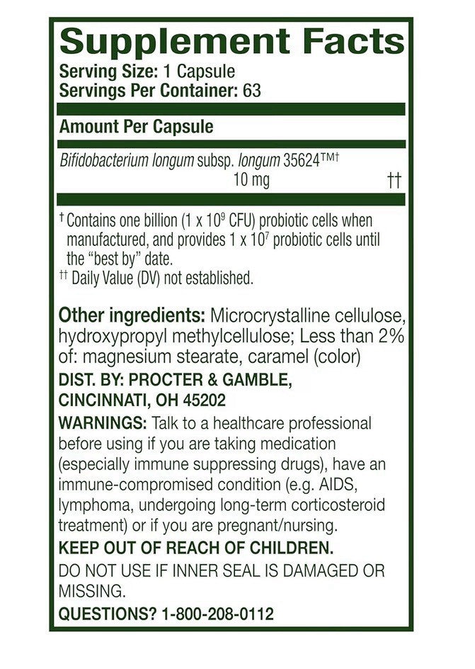 Align Probiotic 24/7 Digestive Support Pro Formula for Women and Men 63 Capsules
