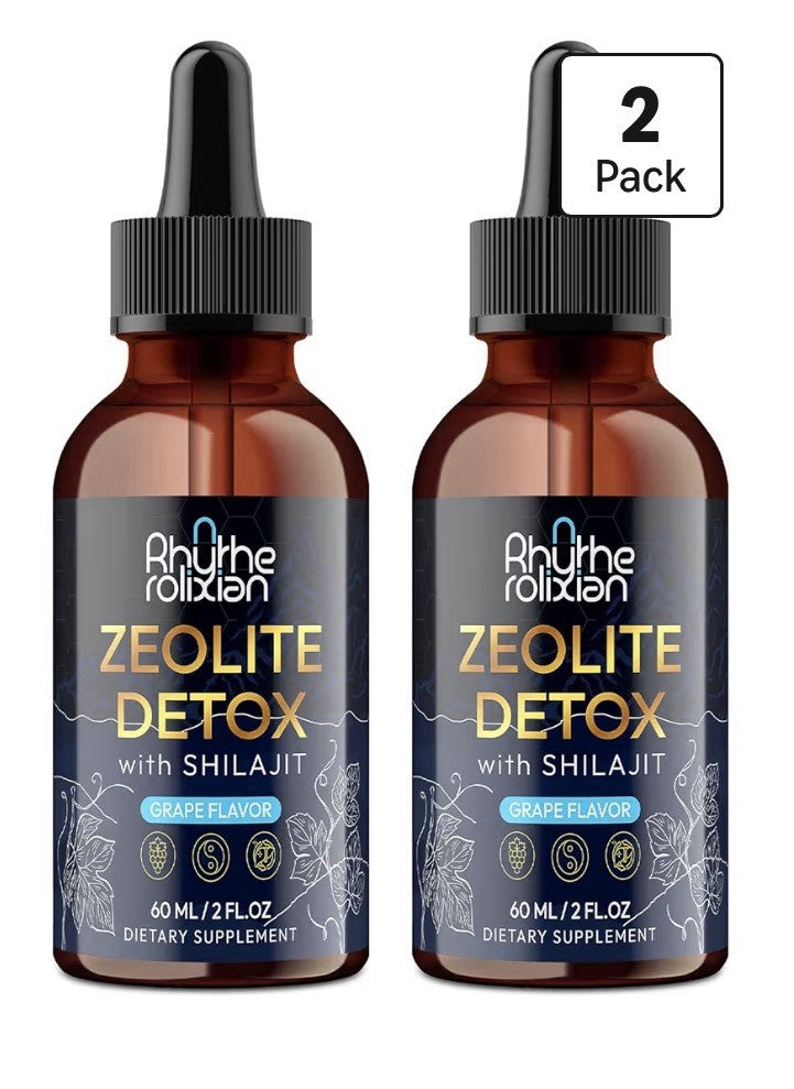 Rhytherolixian Zeolite Detox With Shiljt Grape Flavor 2 Pack Liquid Drops