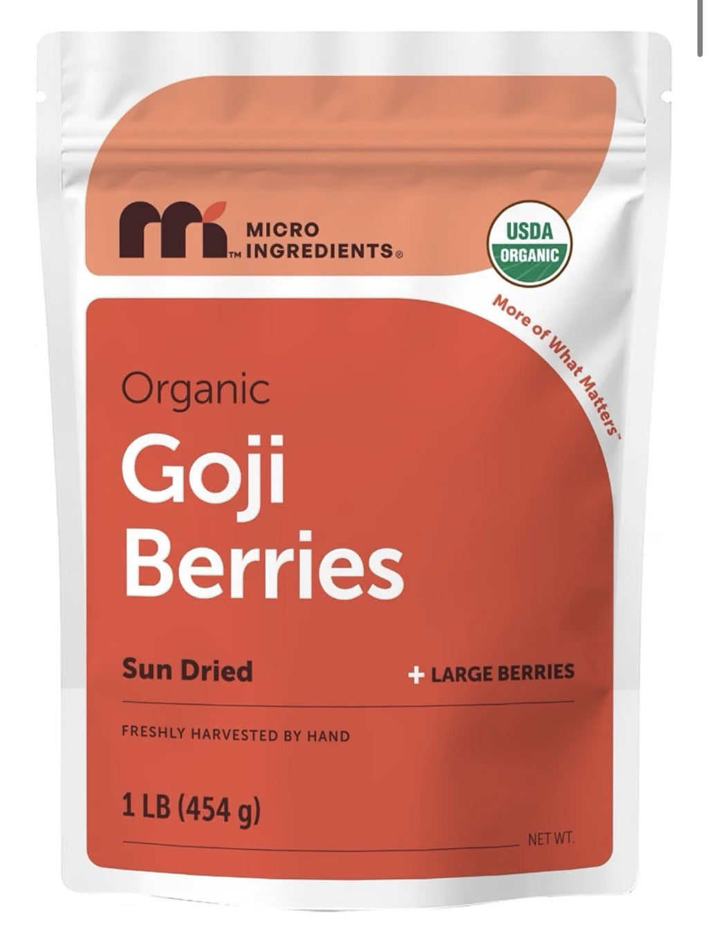 Micro Ingredients Organic Goji Berries Large Whole Sun Dried Berries 1 lbs