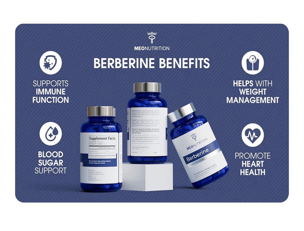 Meo Nutrition Berberine Supplement 1200mg HCI Metabolic Overall Health 60Capsule