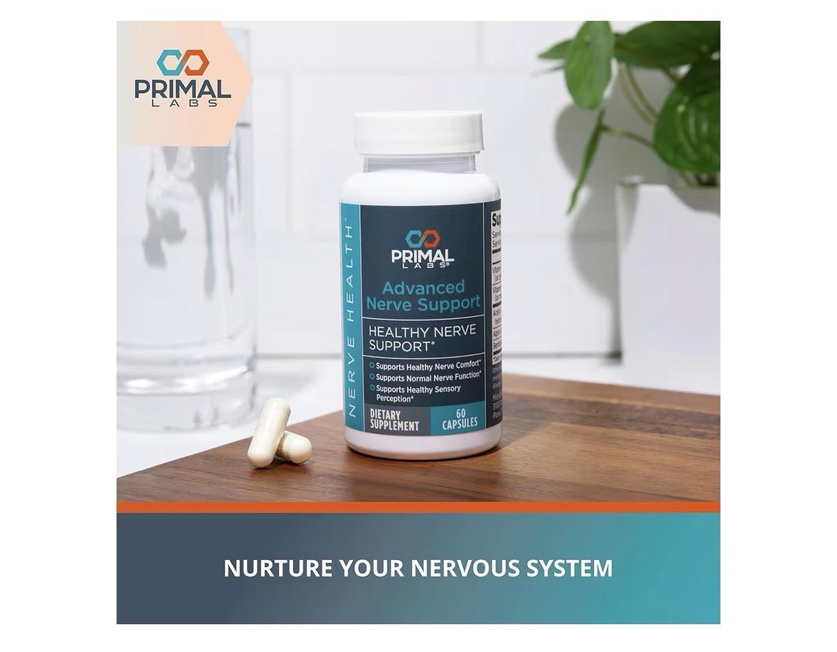 Primal Labs Advanced Nerve Support Nerve Wellness Supplement Legs Comfort 60Caps