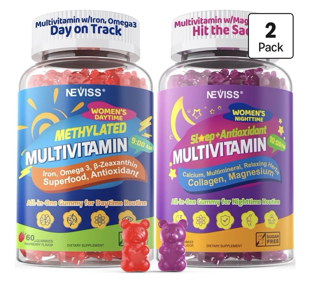 NEVISS Methylated Multivitamin For Day. Sleep + Antioxidant For Night For Women