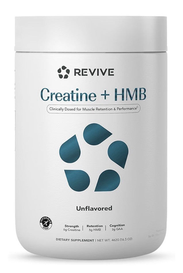 Revive Creatine + HMB  Powder Unflavored Muscle Retention Performance 30Servings