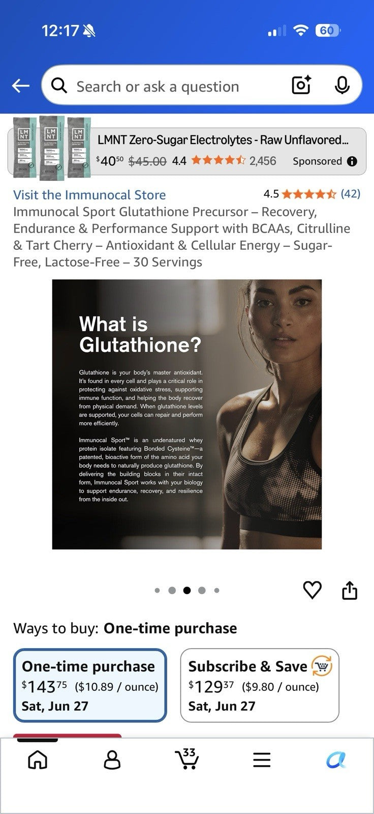Immunocal Sport Glutathione Precursor Recovery Endurance Performance Support