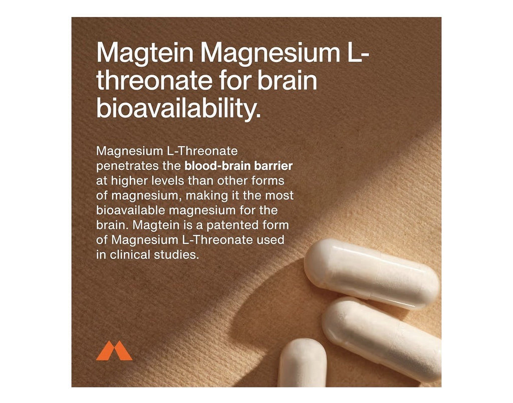 Momentous Magtein Magnesium L-Threonate Brain & Rest Support Supplement 90 Caps