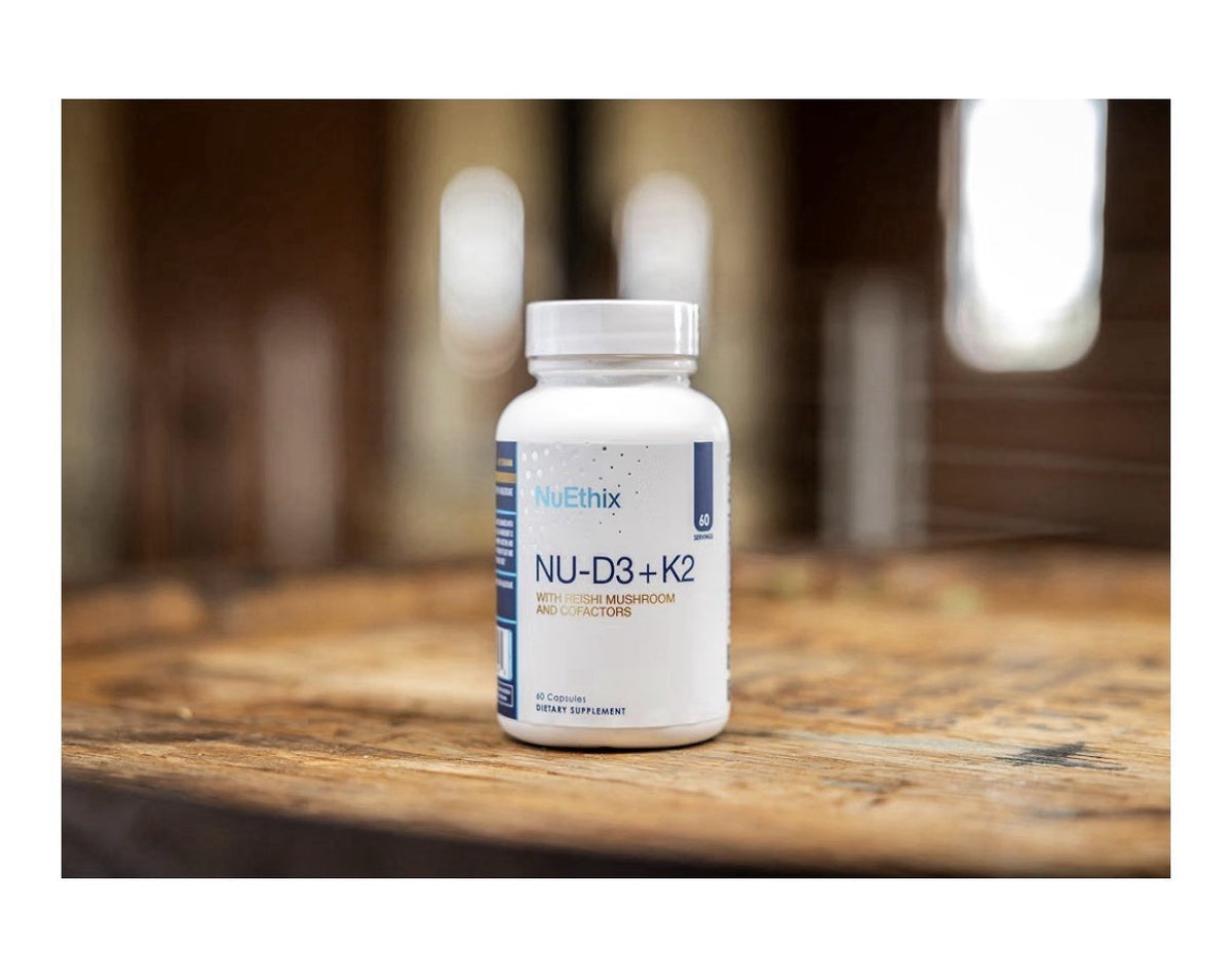 NuEthix Formulations NU-D3 + K2 With Reishi Mushroom And Cofactors 60 Capsules