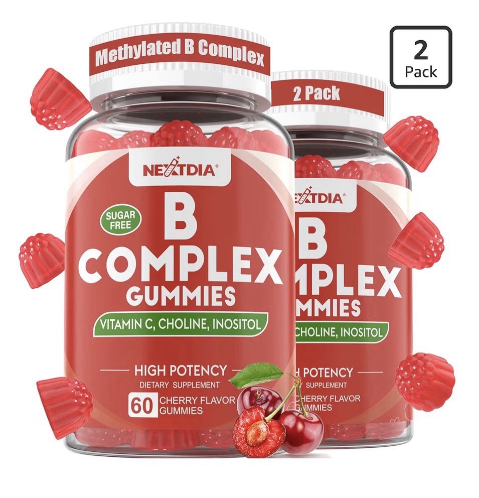 2 Pack Nextdia B Complex Gummies Vitamin C Choline Inositol For Energy Immune