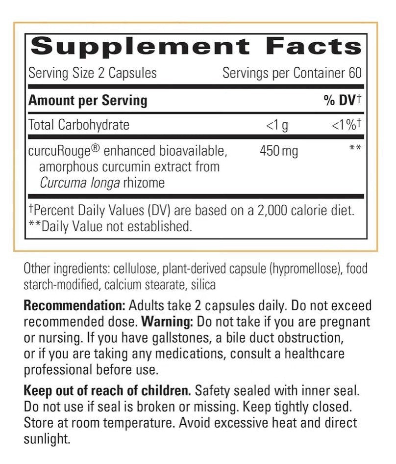 Integrative Therapeutics Curalieve Advanced Absorption Curcumin Antioxidant 120c