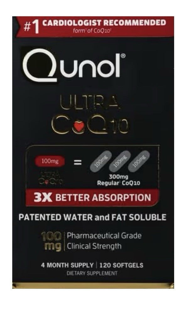 Qunol Ultra CoQ10 100mg 3x Better Adsorption Water And fat Soluble 120 Softgels