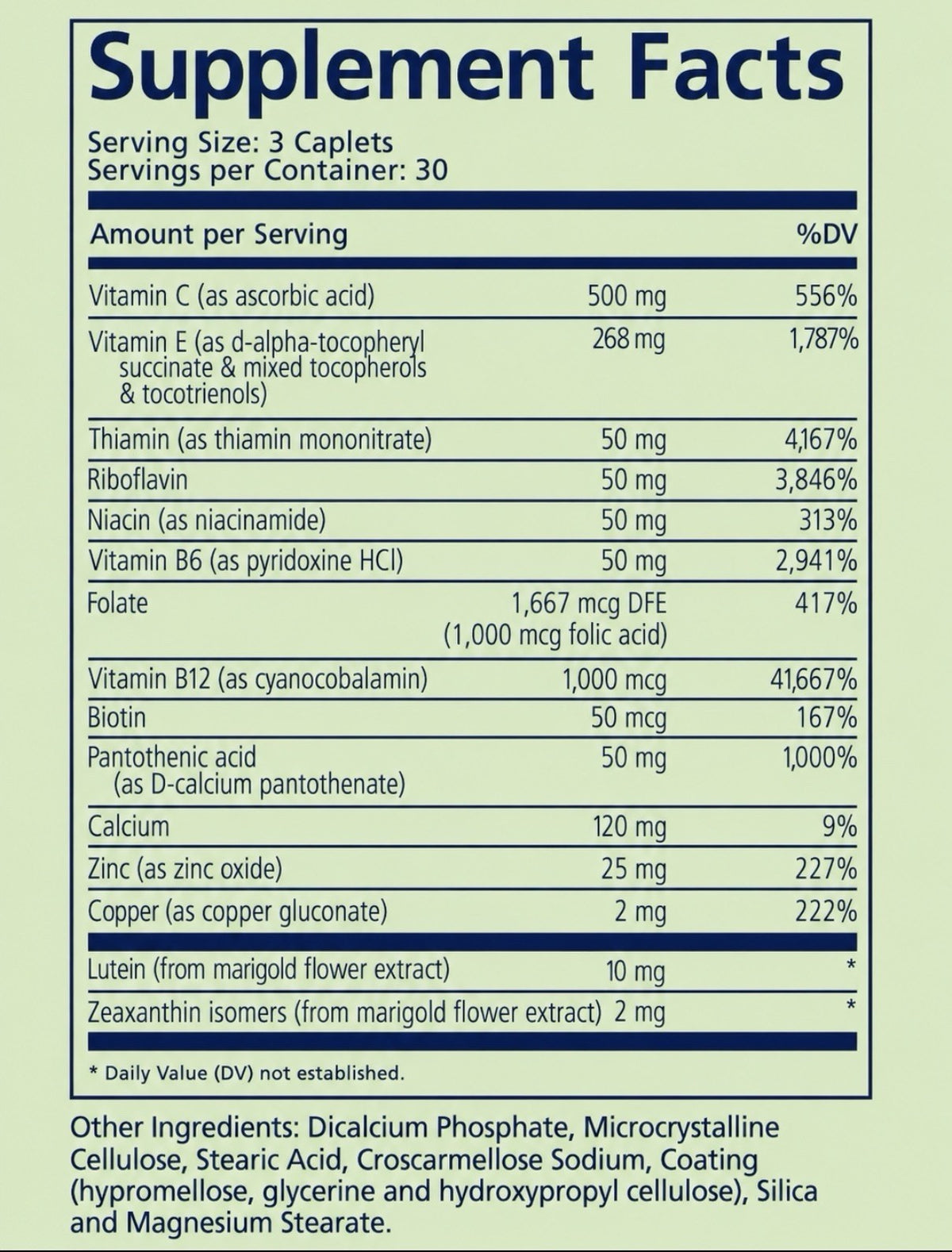 numaqula Eye Vitamins AREDS2 Based Formula Macular Support 90 Capsules