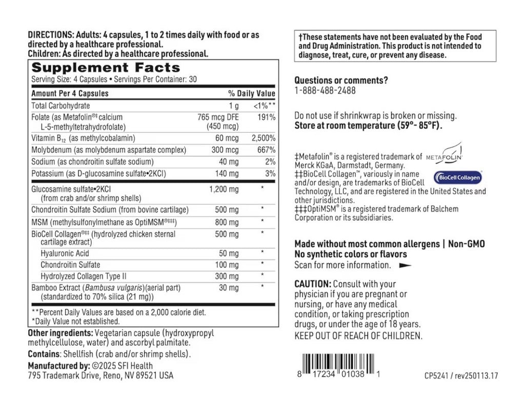 SFI Health Joint Support Formula Supports Cartilage 120 Capsules