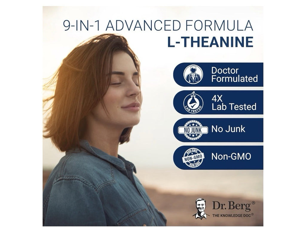 Dr. Berg L-Theanine Adrenal Support + L-Tyrosine + Ashwagandha 90 Capsules