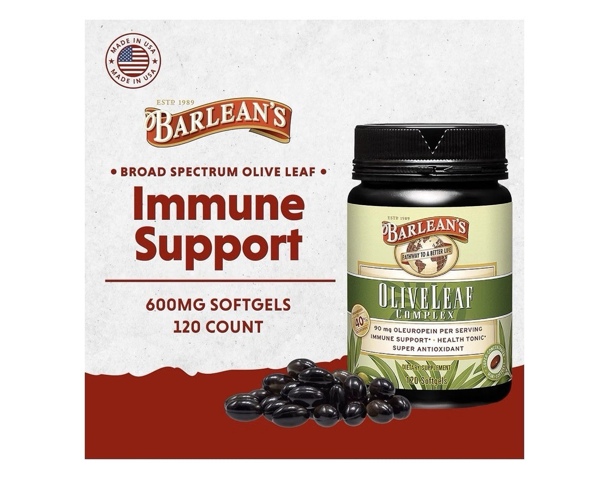 Barlean's Immune Support Olive Leaf Complex Antioxidant Health Tonic 120softgels
