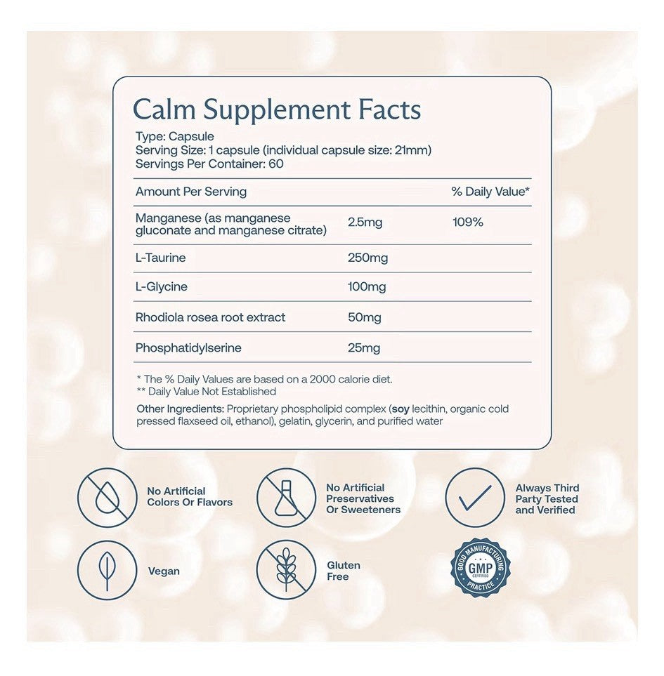 BodyBio Calm Adaptogenic Stress Support Daily Stress Relief Blend Manual Clarity