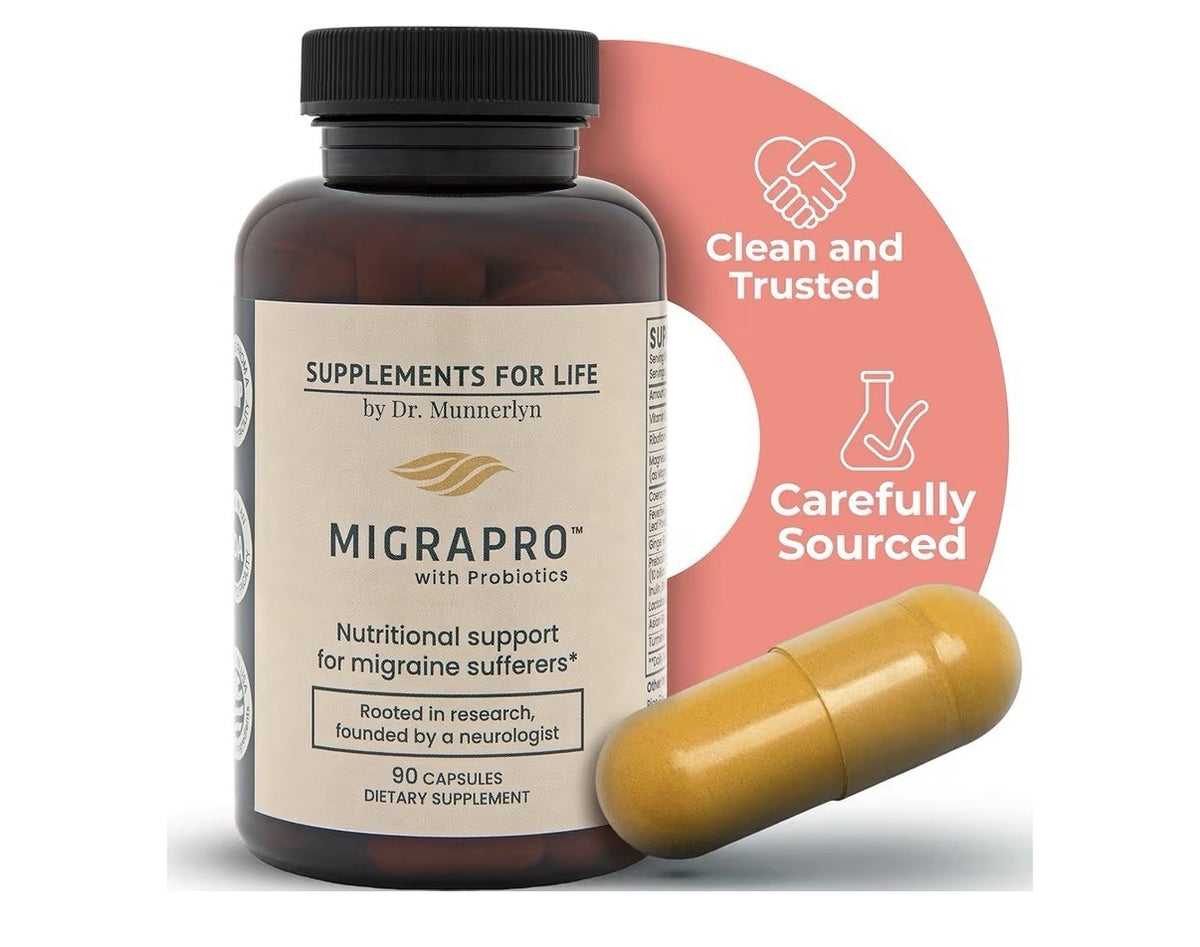 Dr. Munnerlyn MigraPro with Probiotics Brain Gut Health Support Supplement 90cap