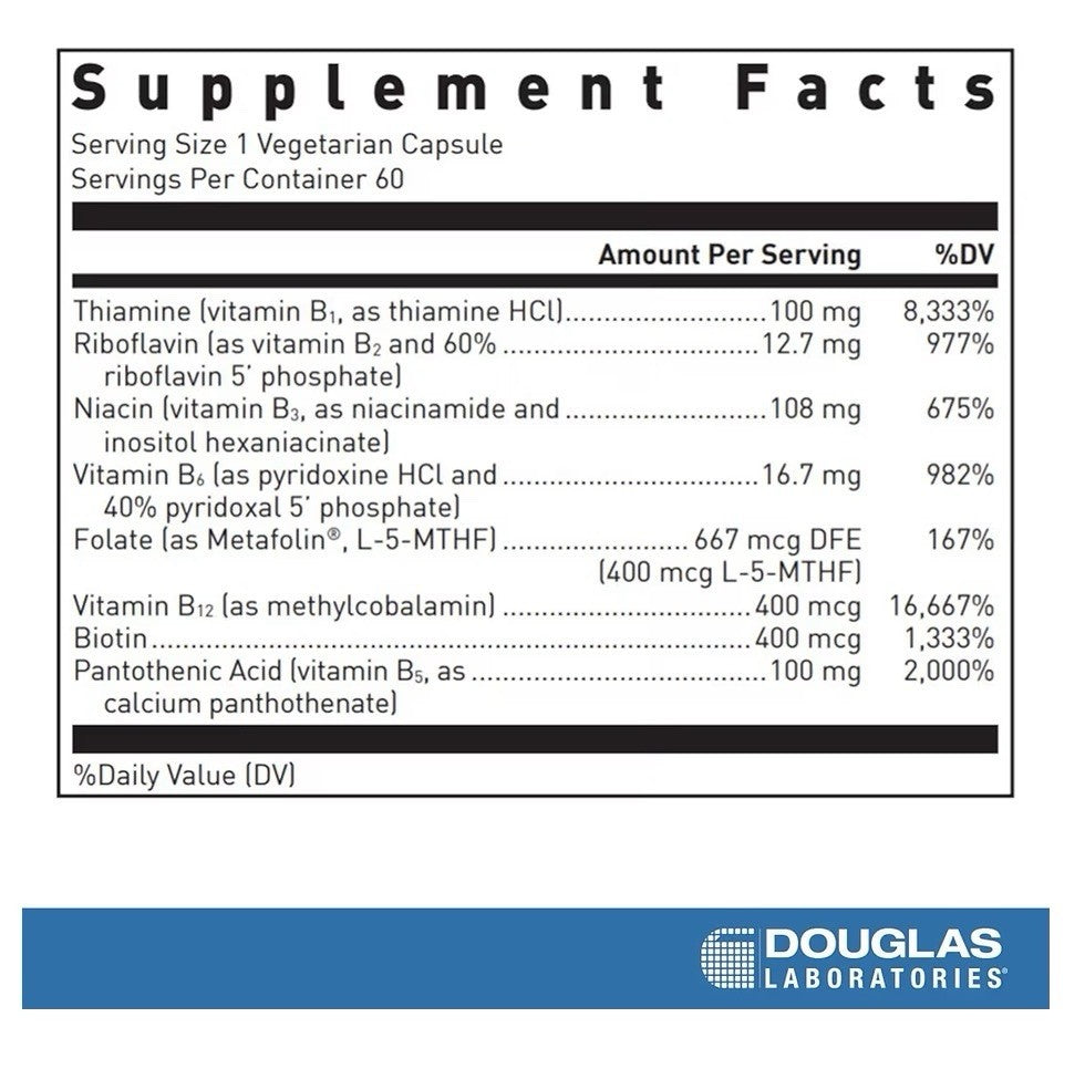 Douglas Laboratories B-Complex with Metafolin Comprehensive B Vitamin 60Capsules