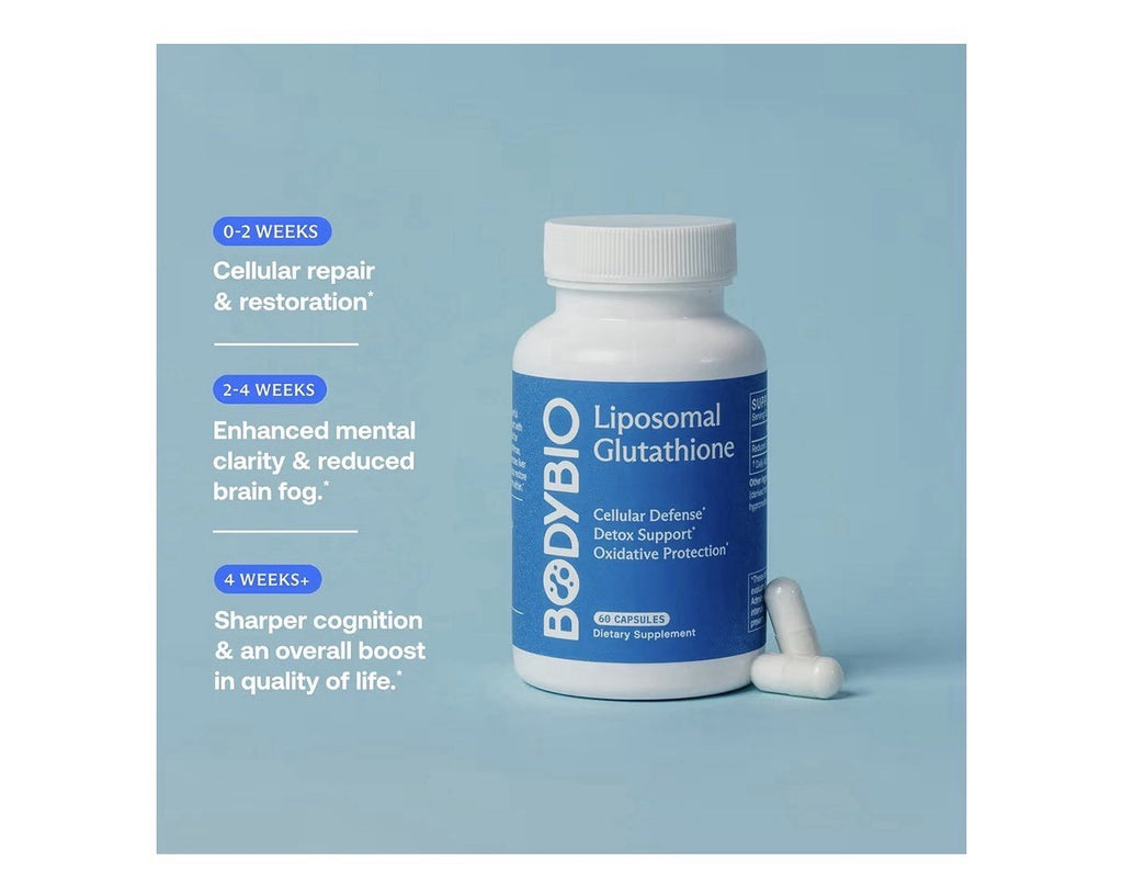 Bodybio Liposomal Glutathione Cellular Defense Detox Support Antioxidant 60 Caps