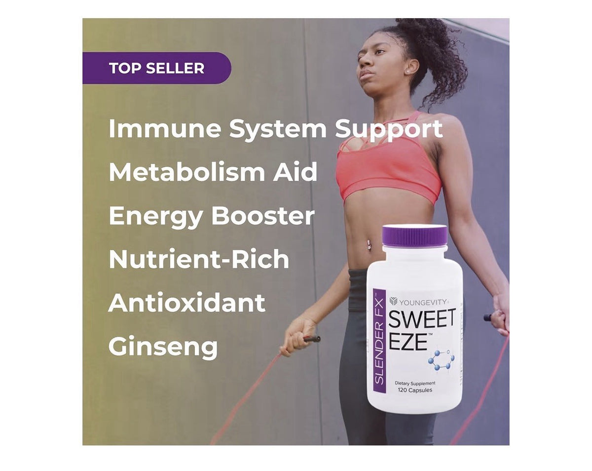 Youngevity Slender FX Sweet eze Immune Metabolism Aid Energy Antioxidant 4 Pack