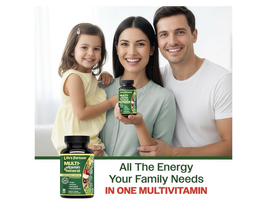 Life's Fortune Multivitamin Mineral Energy Immunity Brain Overall Wellness 180Ta