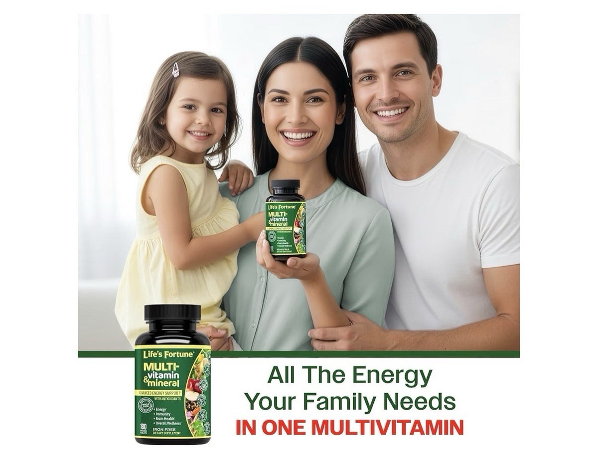Life's Fortune Multivitamin Mineral Energy Immunity Brain Overall Wellness 180Ta