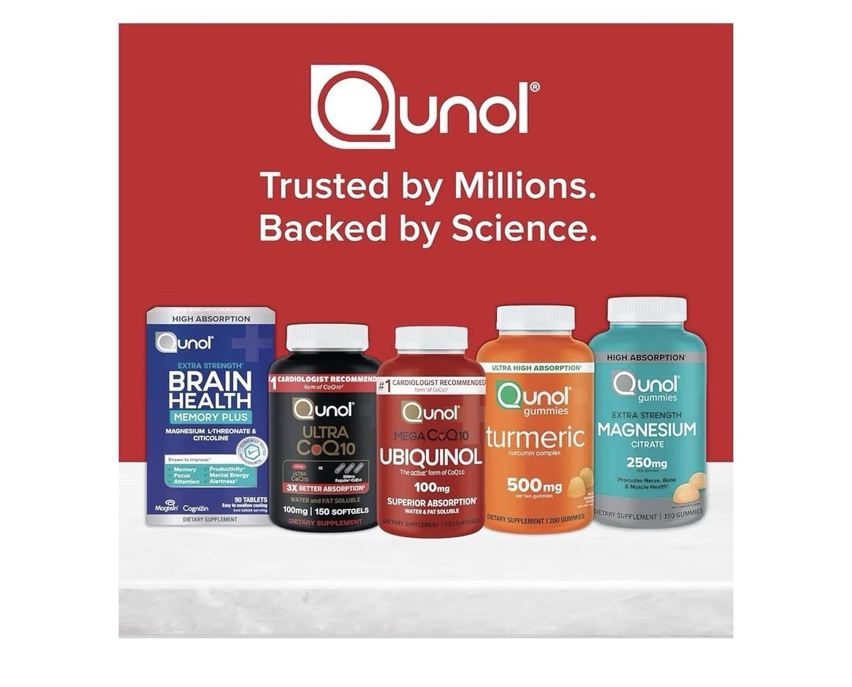 2 Pack Qunol Mega CoQ10 Ubiquinol 100mg Coenzyme Q10 Antioxidant Heart Health