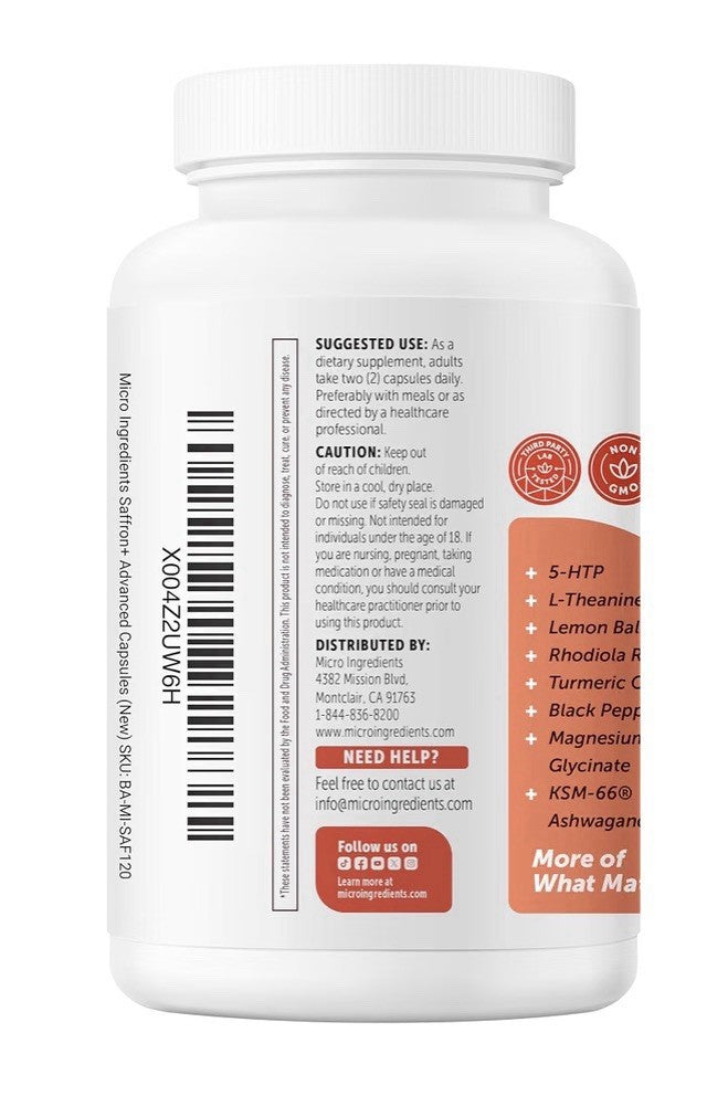 Micro Ingredients Saffron + Advanced 10in1 Clean Ingredients 120 Veggie Capsule