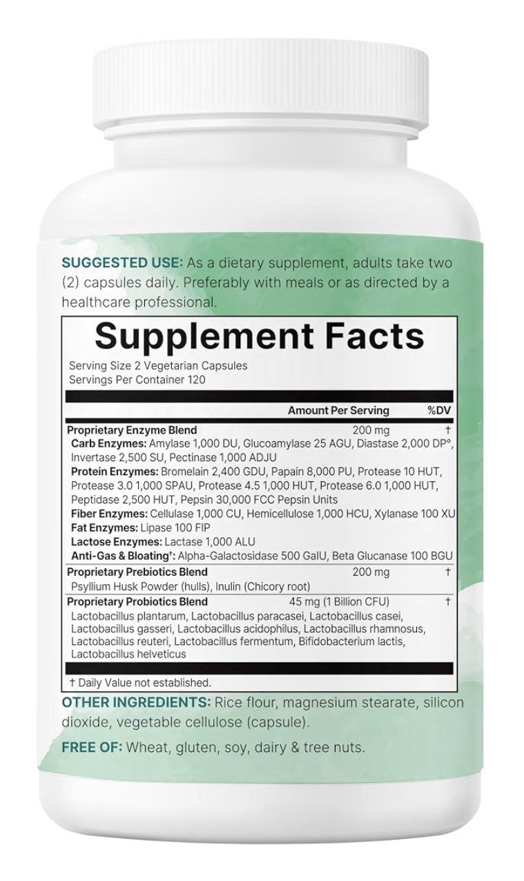 Micro Ingredients Super Enzymes + Prebiotics Probiotics Digestive Formula 240cap